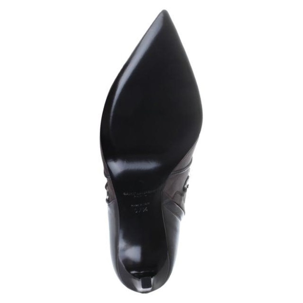 NIB SAINT LAURENT CLASSIC PARISING LACE-UP BOOTIE GRAY SIZE 39 - Picture 6 of 11